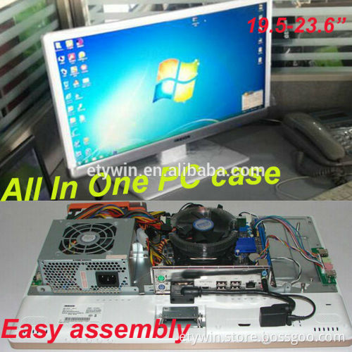 Parts in one pc Wall mount all in one pc built-in all in one pc case 23.6"LED backlight monitor desktop computer without CPU